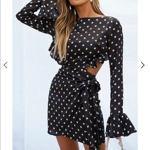 Sabo Skirt Black Star Print Midi Dress